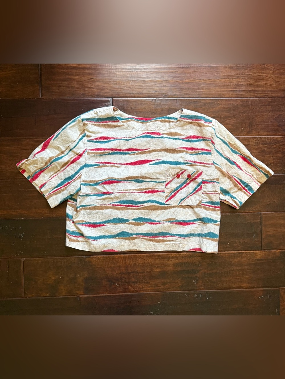 Vintage Jaclyn Smith Abstract Boxy Blouse Top Made in USA Size medium
